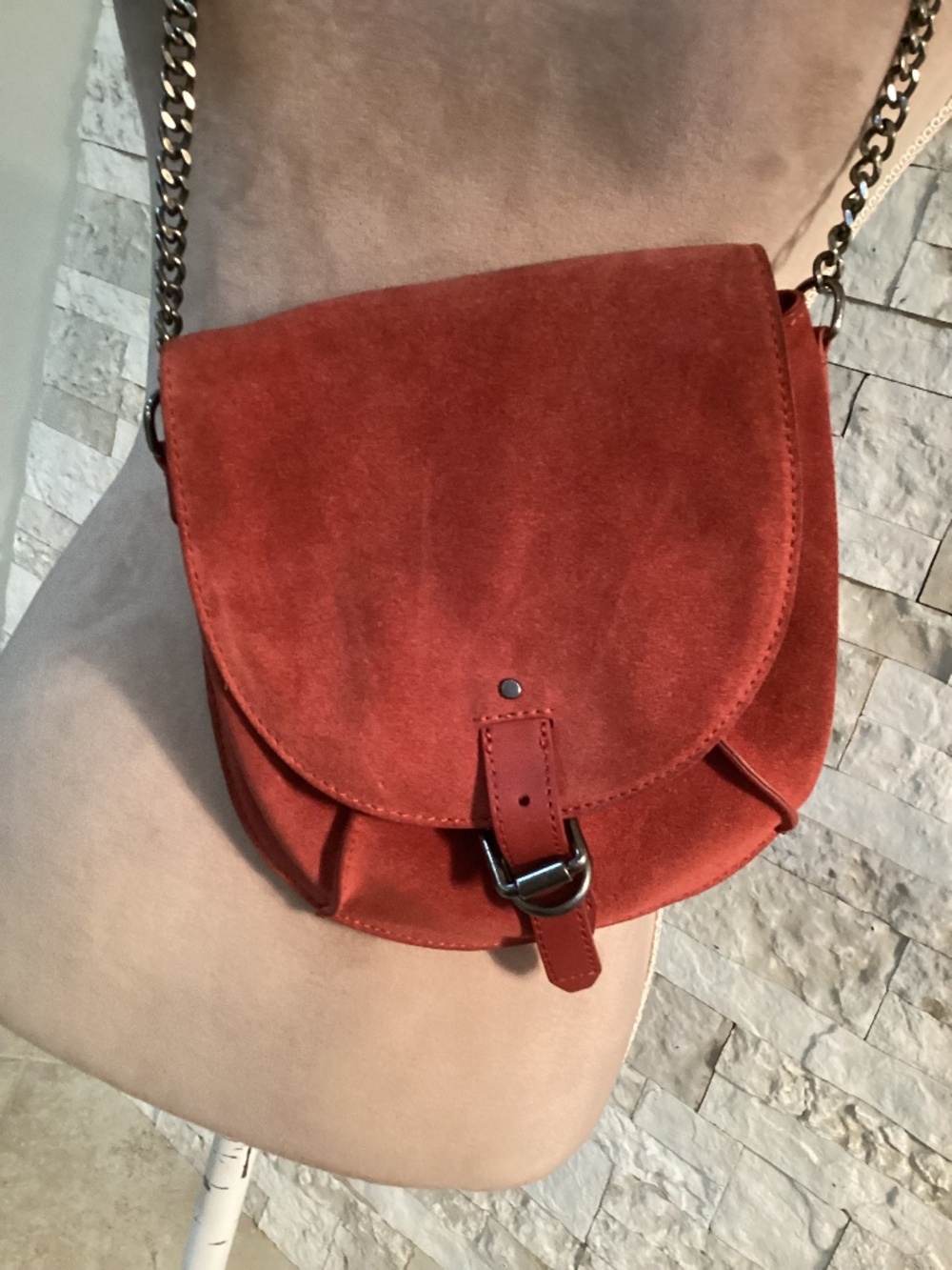 Lucky Brand Suede Saddle Crossbody Bag
